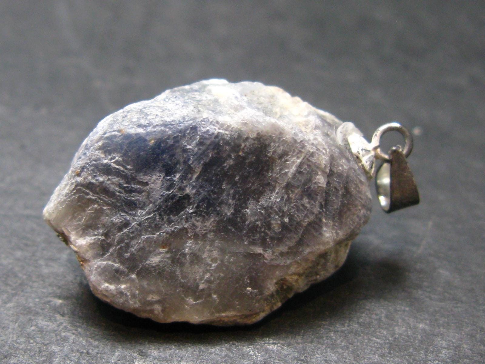 Gem Blue Sapphire Corundum Crystal Silver Pendant From Sri Lanka – 38.75 Carats