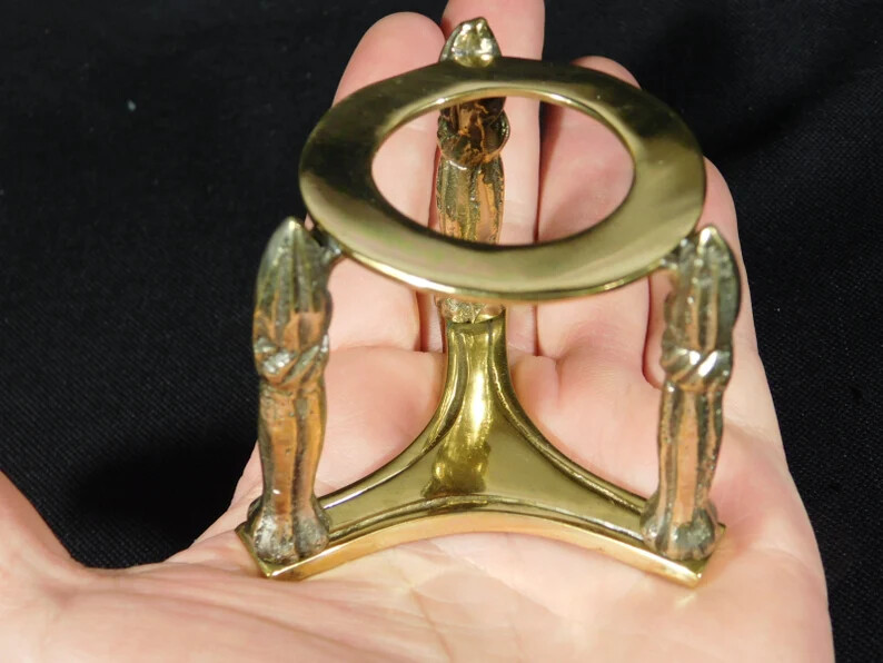 Sphere Display Stand PILLAR Design Medium Size Brass / Gold Color