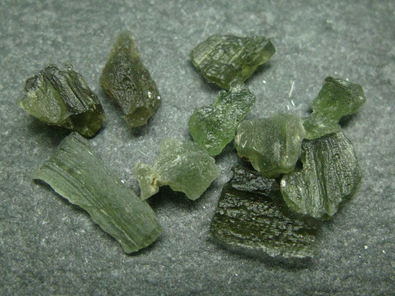 Lot of 10 Rare Moldavite Tektite From Czech Republic – 10 Carats