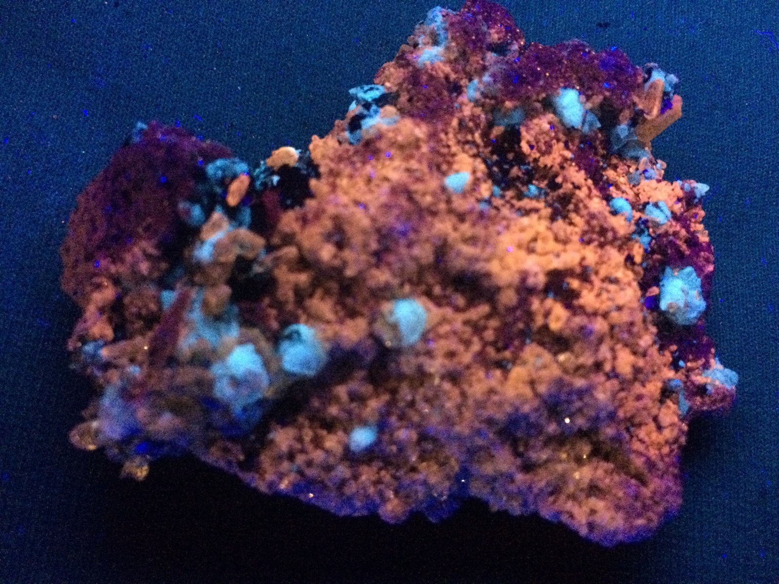 KB: BRIGHT SW FL. ORANGE APATITE XLS. W/ FL. WHITE CALCITE FROM SPAIN