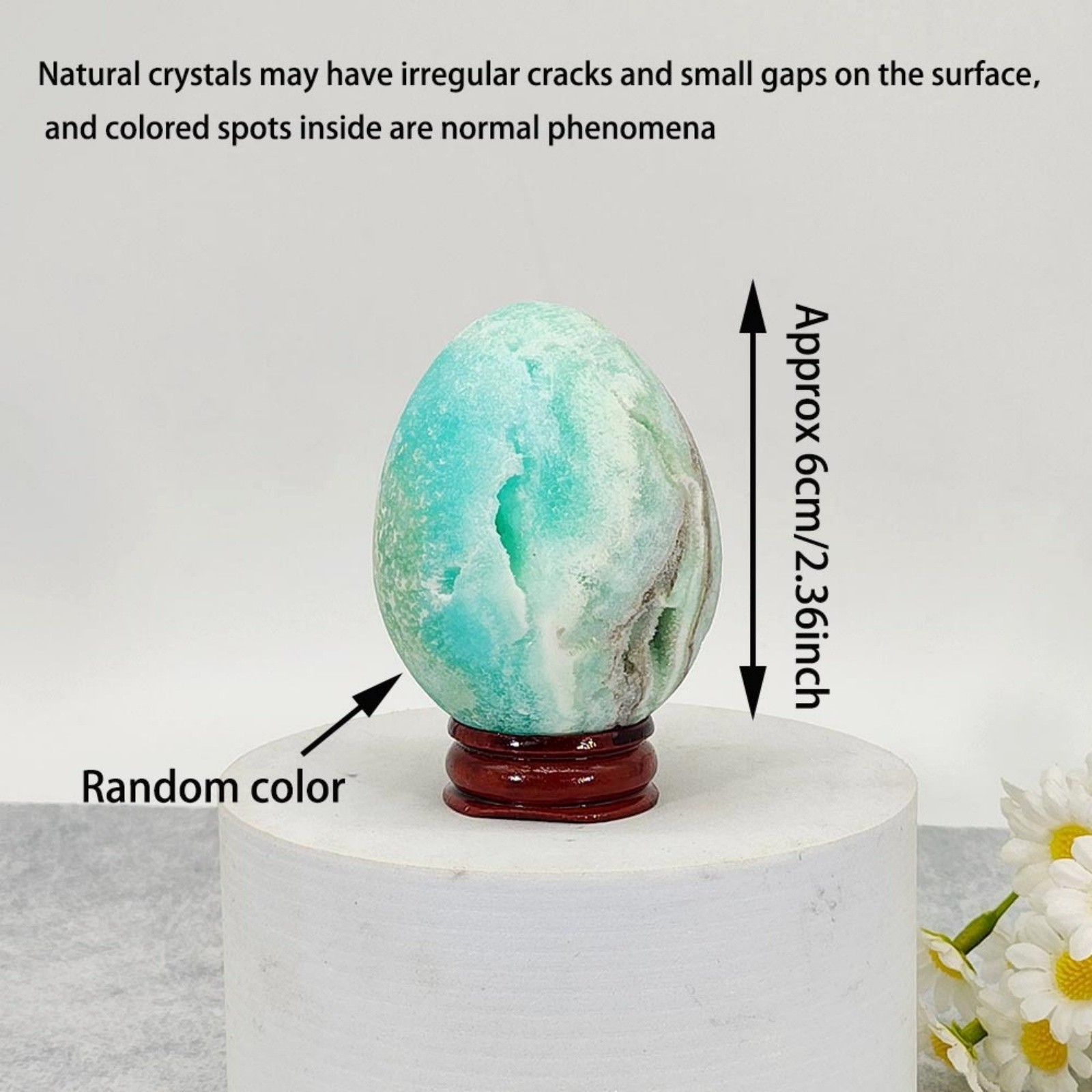 Natural Hemimorphite Crystal Egg Stone Mineral Specimen Home Decor