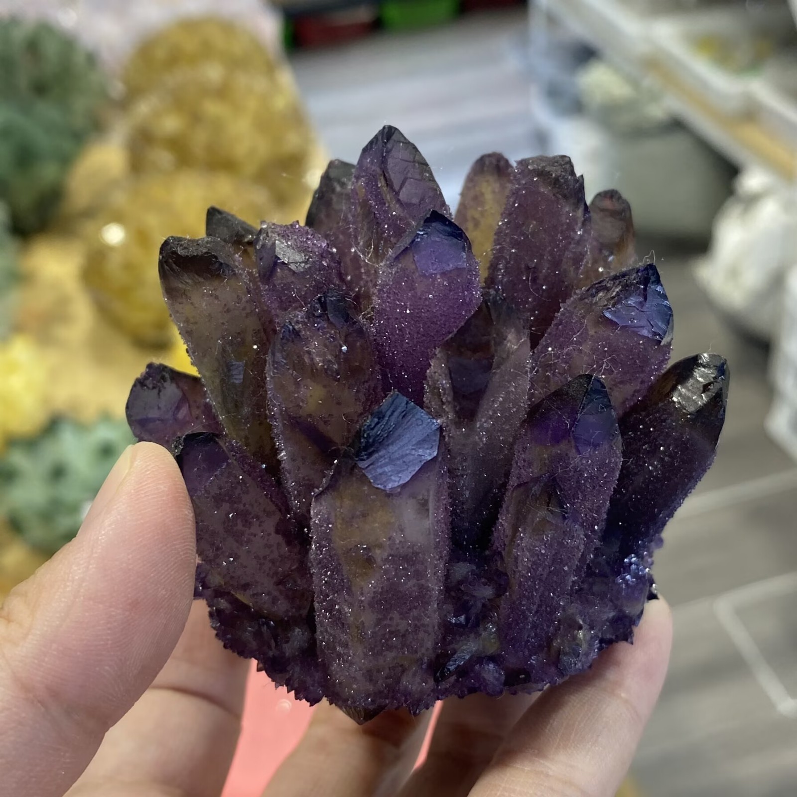 320g New purple Phantom Quartz Crystal Cluster Mineral Specimen Reiki Random