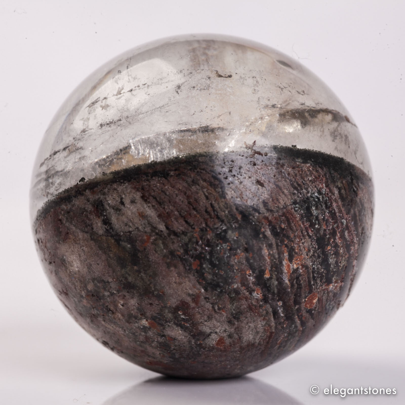 63g36mm Natural Garden/Phantom/Ghost/Lodolite Quartz Crystal Sphere Healing Ball