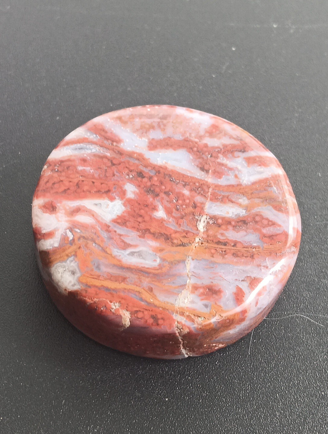 Cathedral Lace Agate Rare Mineral Mexico Mined 1-5/16″ Wide 1/4″ Thick
