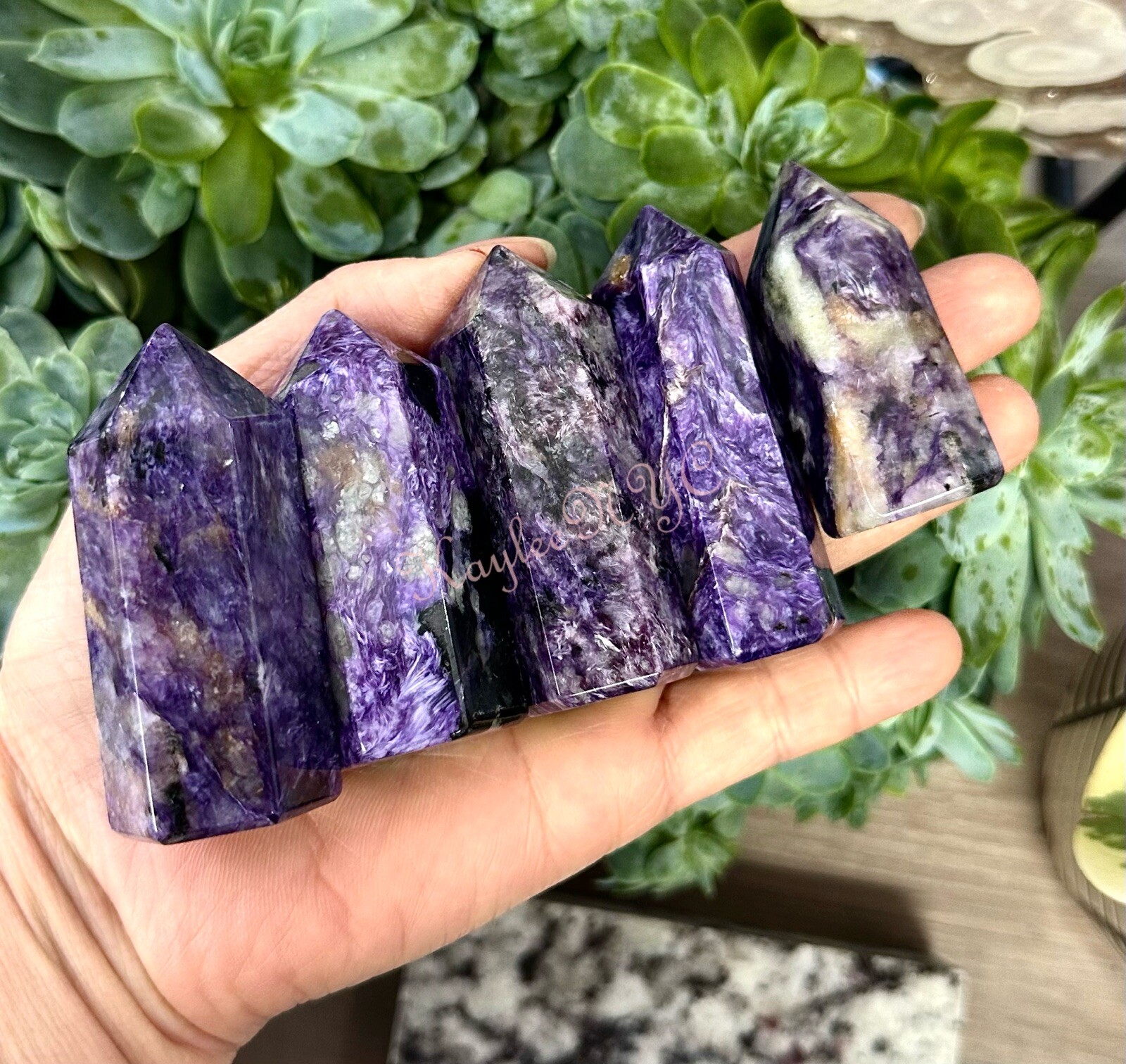 Wholesale Lot 1 Lb Natural Charoite Obelisk Tower Point Crystal Energy