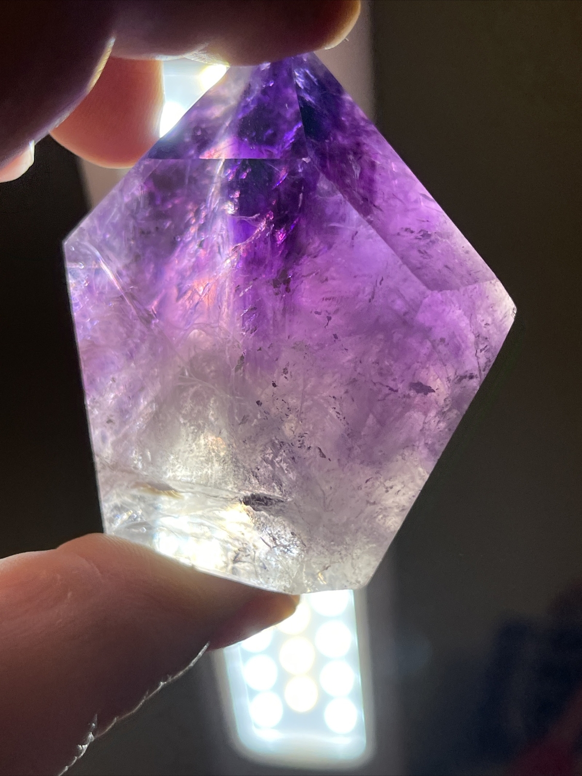 Phantom Smoky Amethyst Crystal Generator Tower 2.2in x 2in x 1.2in 105g