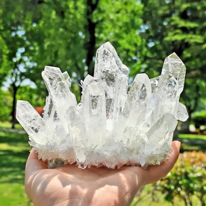 200g+ Rare Large Raw Clear Quartz Crystal Cluster Quartz Mineral Specimens Decor
