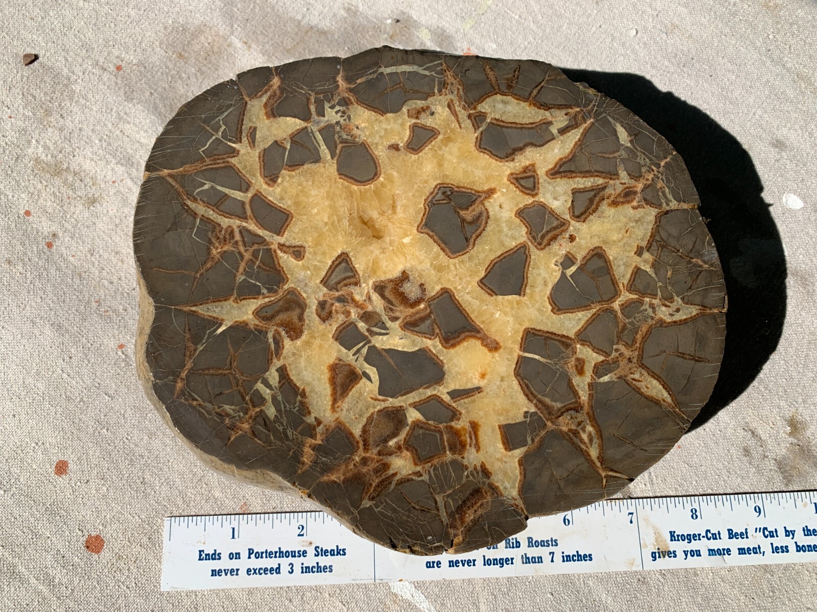 ☆5.5LB (2400Gr) 8 Inch Septarian Nodule 1/2 Geode Mineral Specimen from Utah☆721