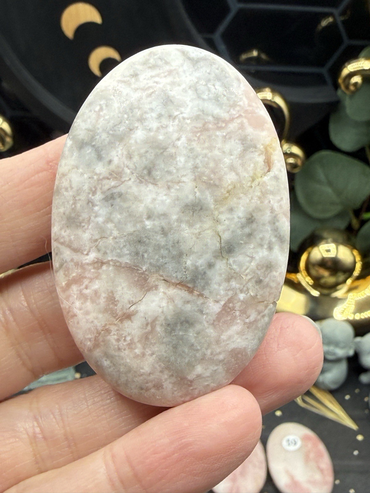 Natural Pink Opal Smooth raw finish Palmstones pocket stone Free shipping