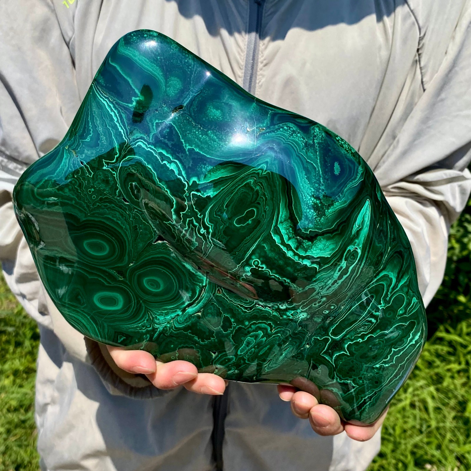 8.15LB Natural Polished Malachite Mineral freeform specimen Reiki Stone