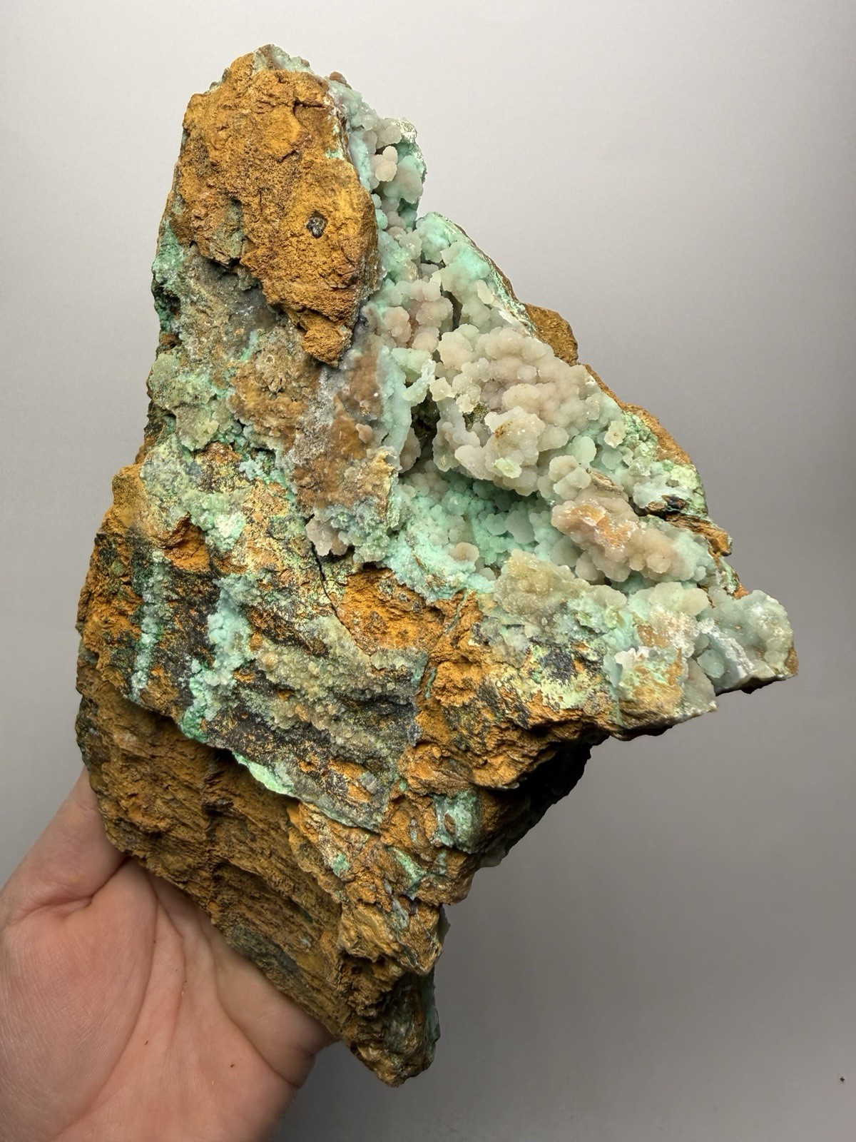 8” Druzy Mint Green Smithsonite Cluster — Indonesia