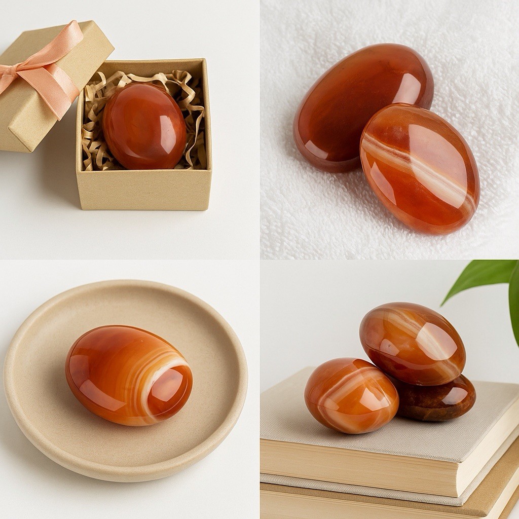 10 LB Carnelian Agate Palm Stone / Worry Stone Wholesale Bulk Lot
