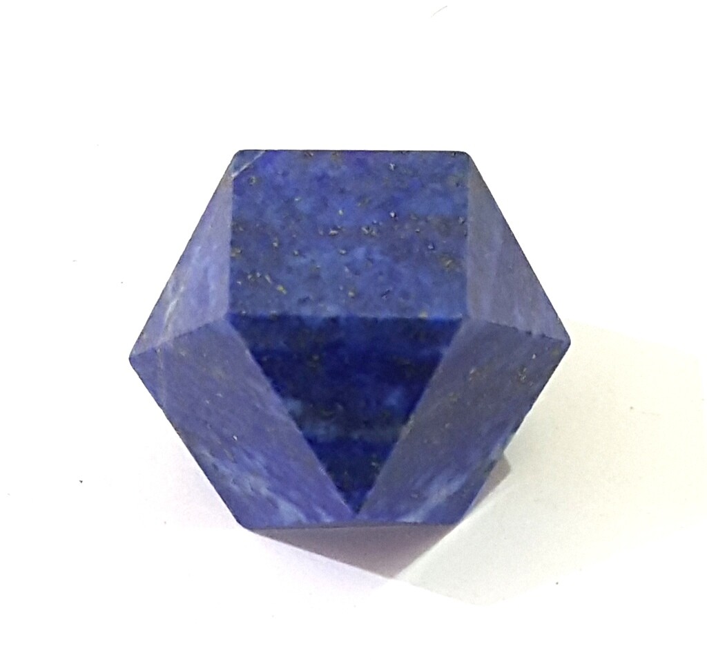 Lapis Lazuli Icosahedron 12 faces 30 corners sacred geometry throat chakra cube