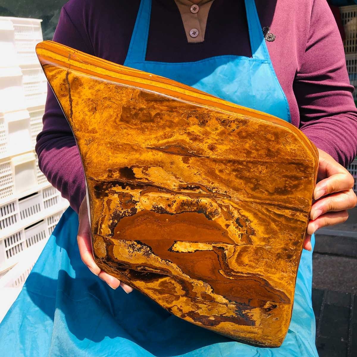 5480G Large Natural Tiger’s Eye Quartz Crystal Rough Mineral Specimen MH5324