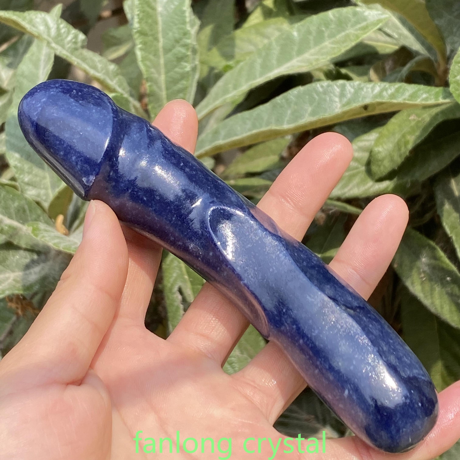 6in Natural blue Aventurine Male Penis Quartz Crystal Skull Massager scrub 1PC