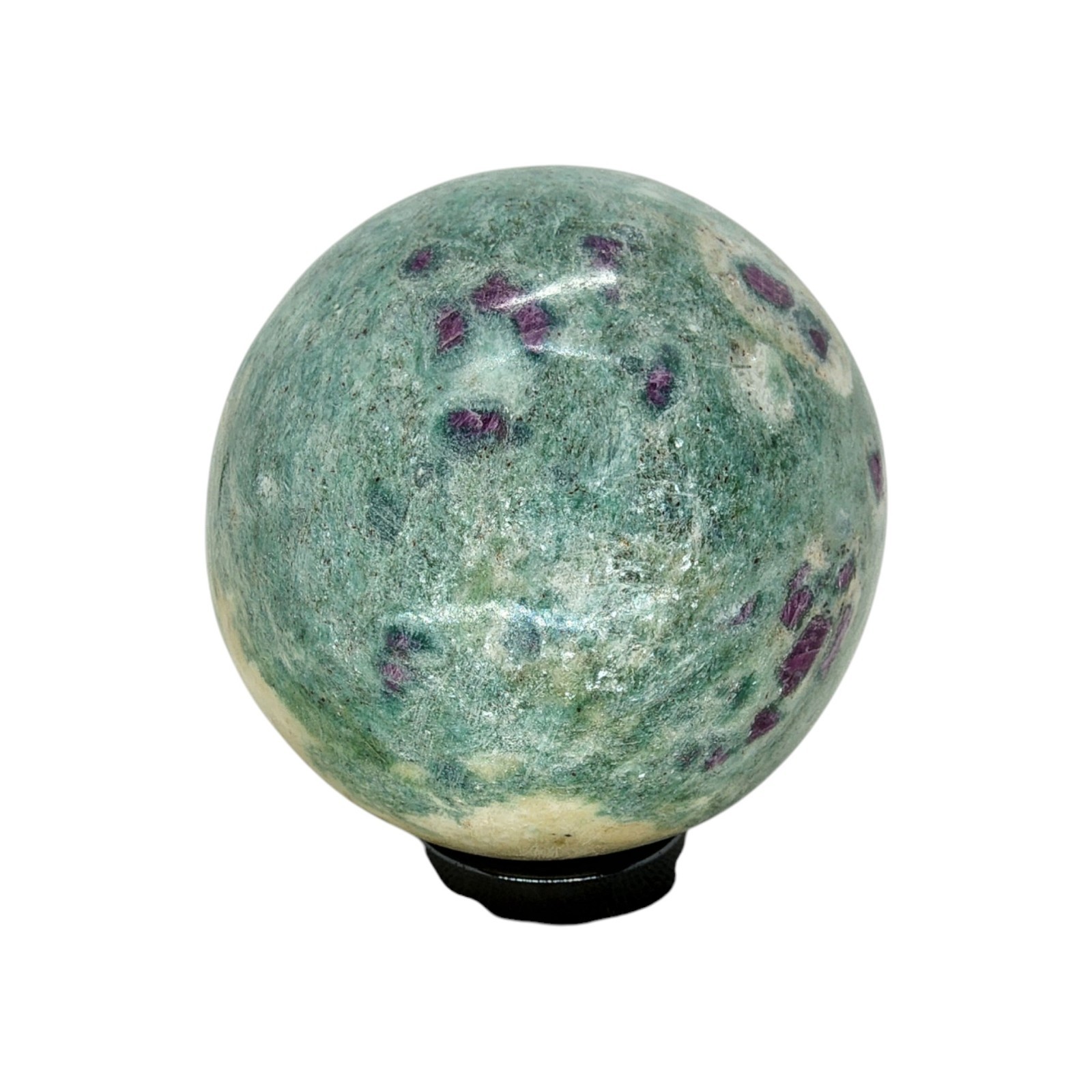 Ruby in Fuchsite, 2 3/8″, India, sphere, display specimen, #R-6752