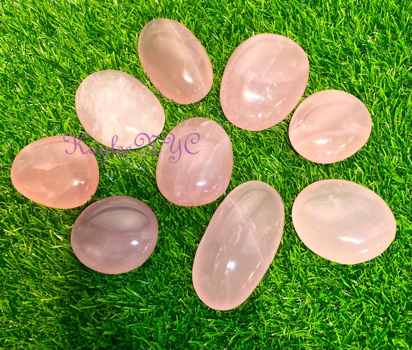 Wholesale Lot 2 Lbs Natural Rose Quartz Palm Stone Crystal Healing
