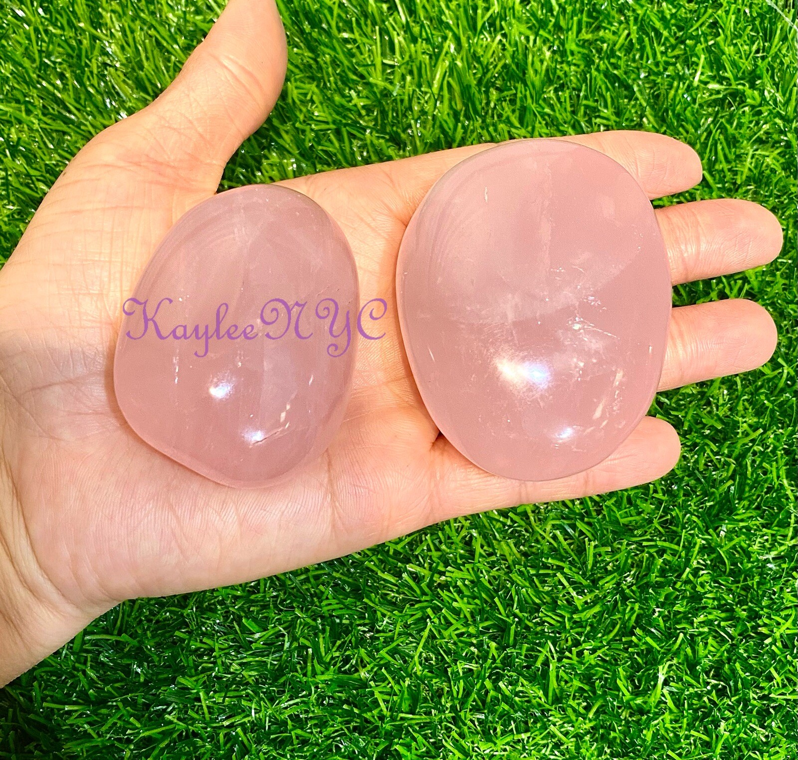 Wholesale Lot 2 Lbs Natural Rose Quartz Palm Stone Crystal Healing