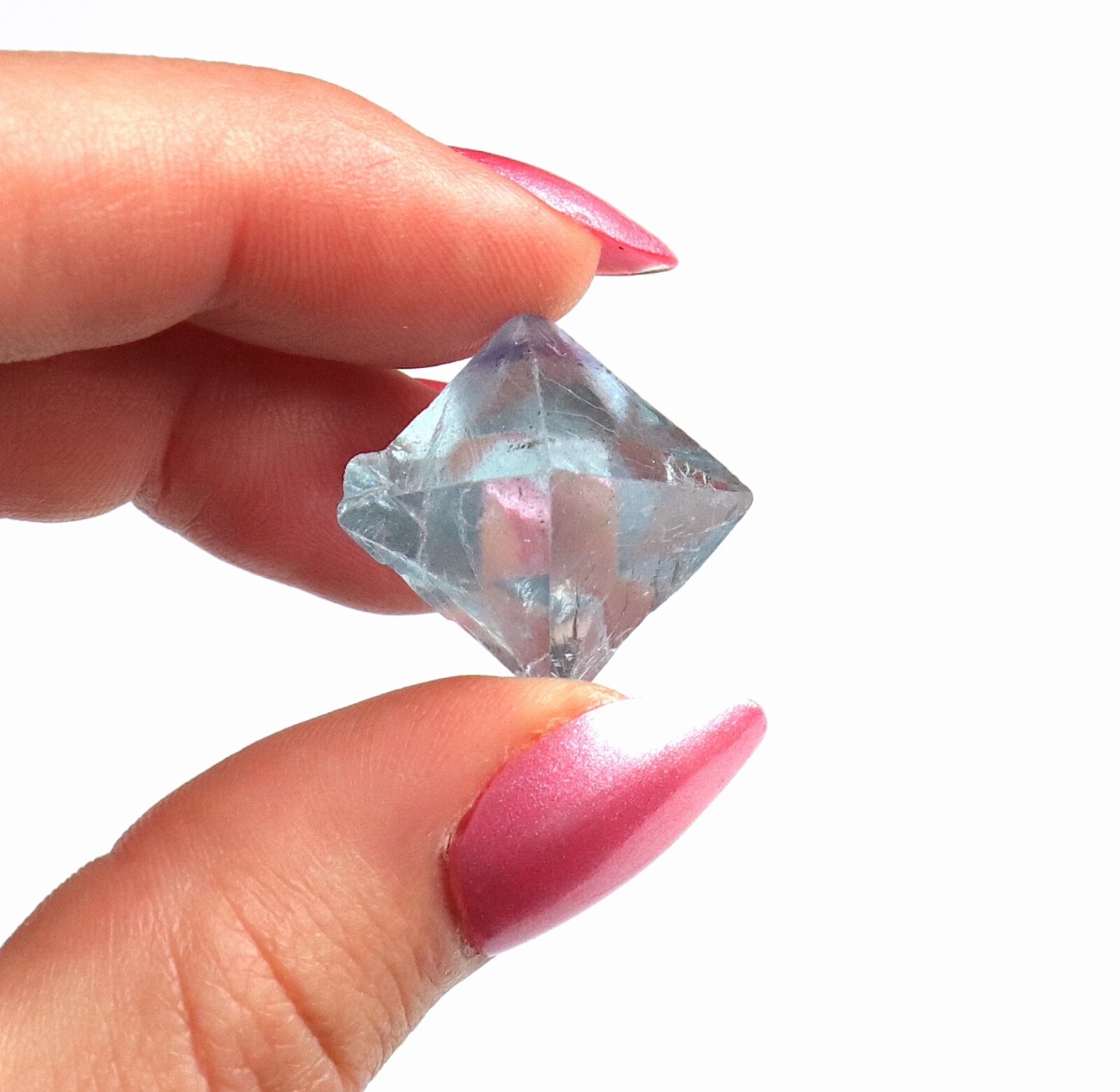 Fluorite Octahedron Gemmy Sky Blue Color Cave In Rock, Illinois 2.4 Cms
