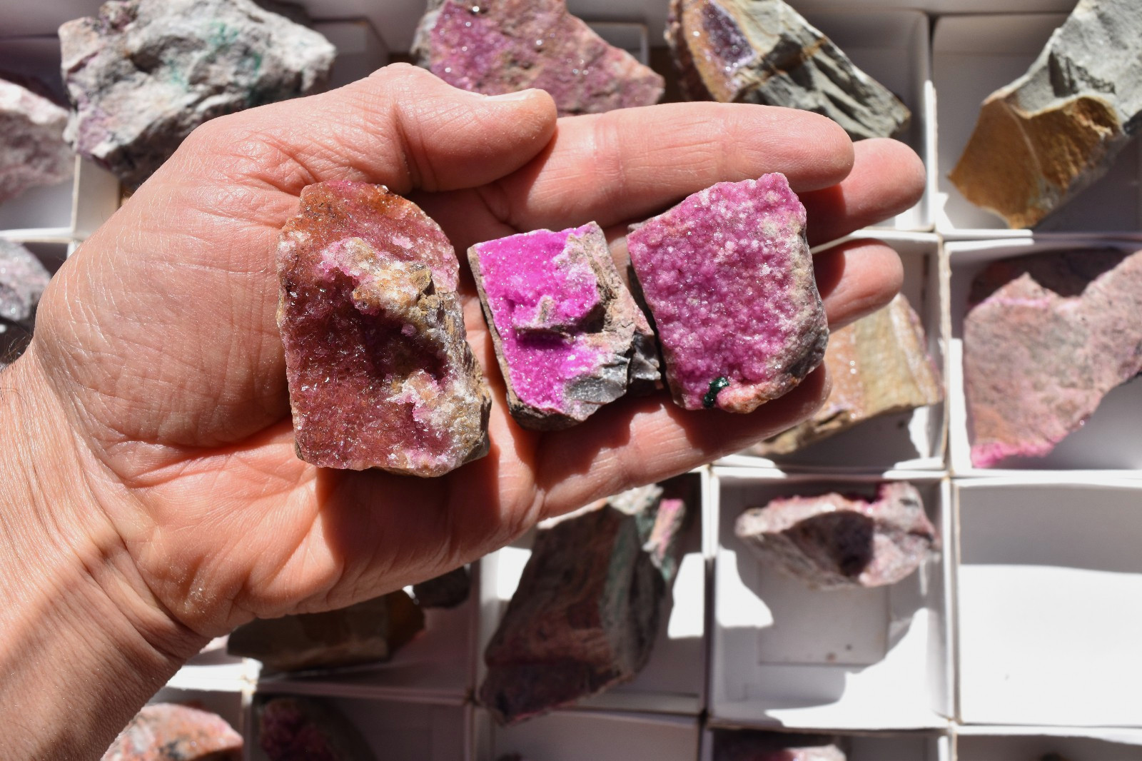 WHOLESALE Cobaltoan Calcite from Congo 3 kg 35 pieces # 5761