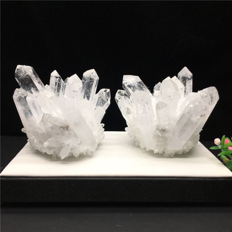 Natural White Crystal Cluster 200-300g Home Decor Mineral Specimen Ornament 1pc