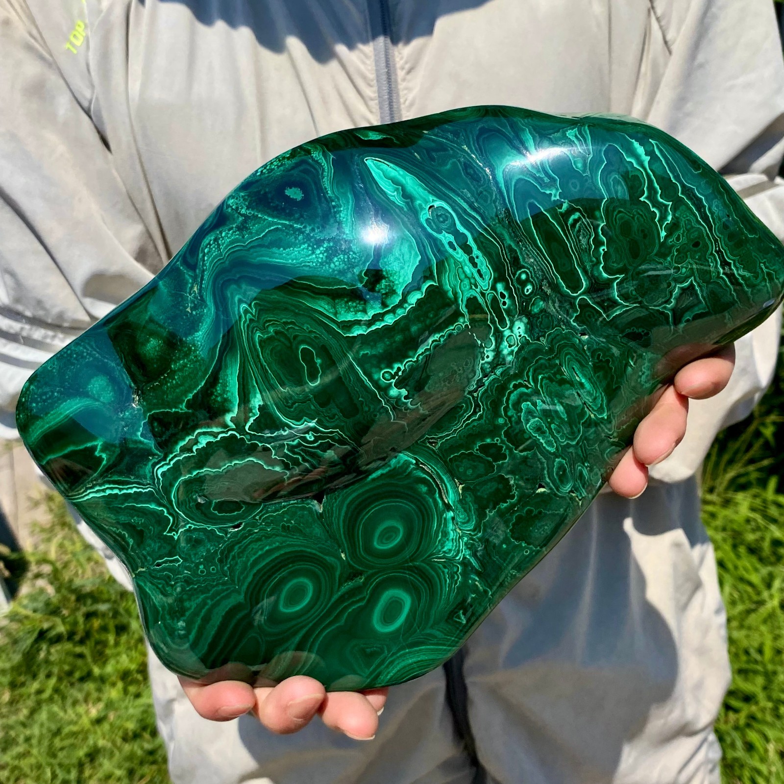 8.15LB Natural Polished Malachite Mineral freeform specimen Reiki Stone