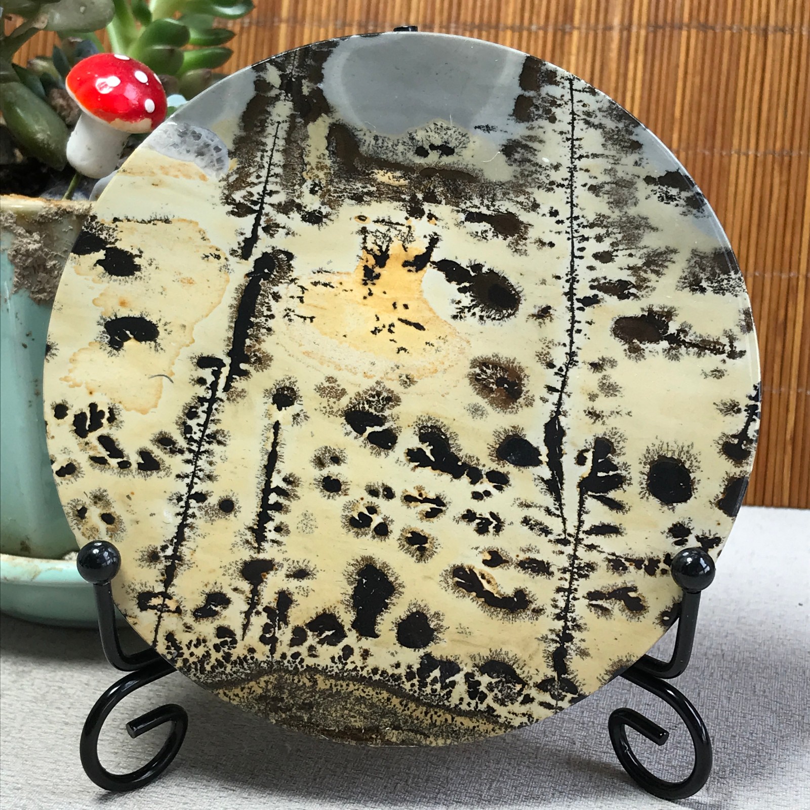 100mm Natural Chinese painting stone crystal ornaments for home decoration A6404
