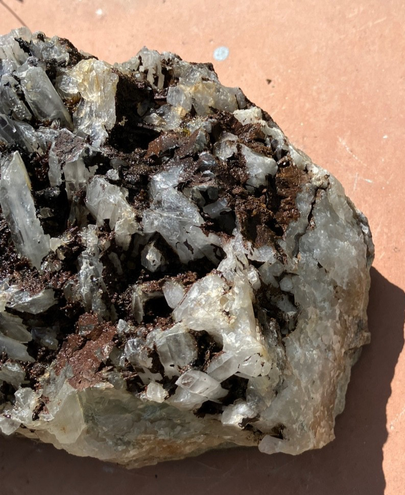 Quartz with Sphalerite & Hematite Crystal Cluster Cabinet Specimen – 4 lbs 9 oz