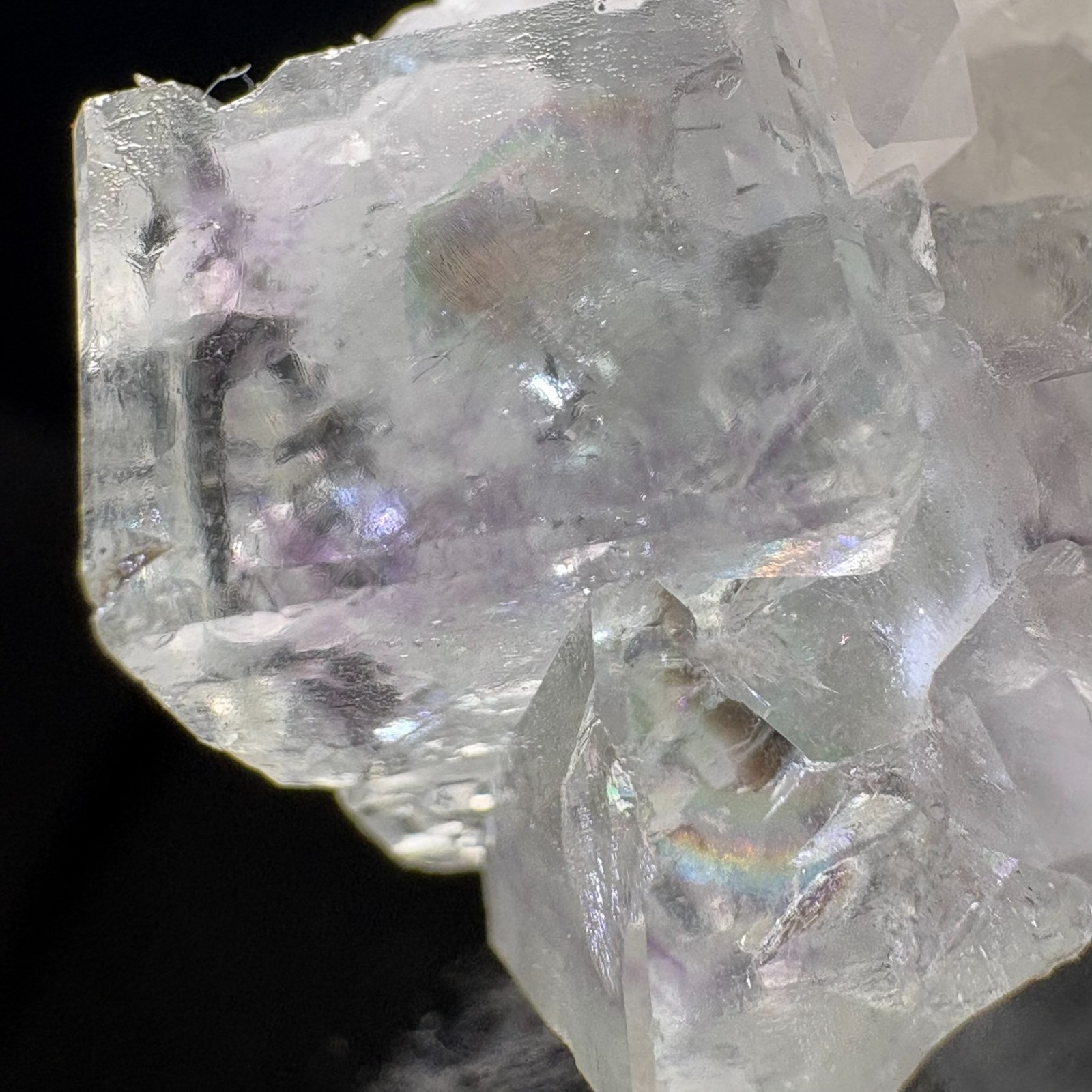 Natural Water-Clear Fluorite w/ Quartz Rare Specimen Raw Mineral w/ Acrylic Base