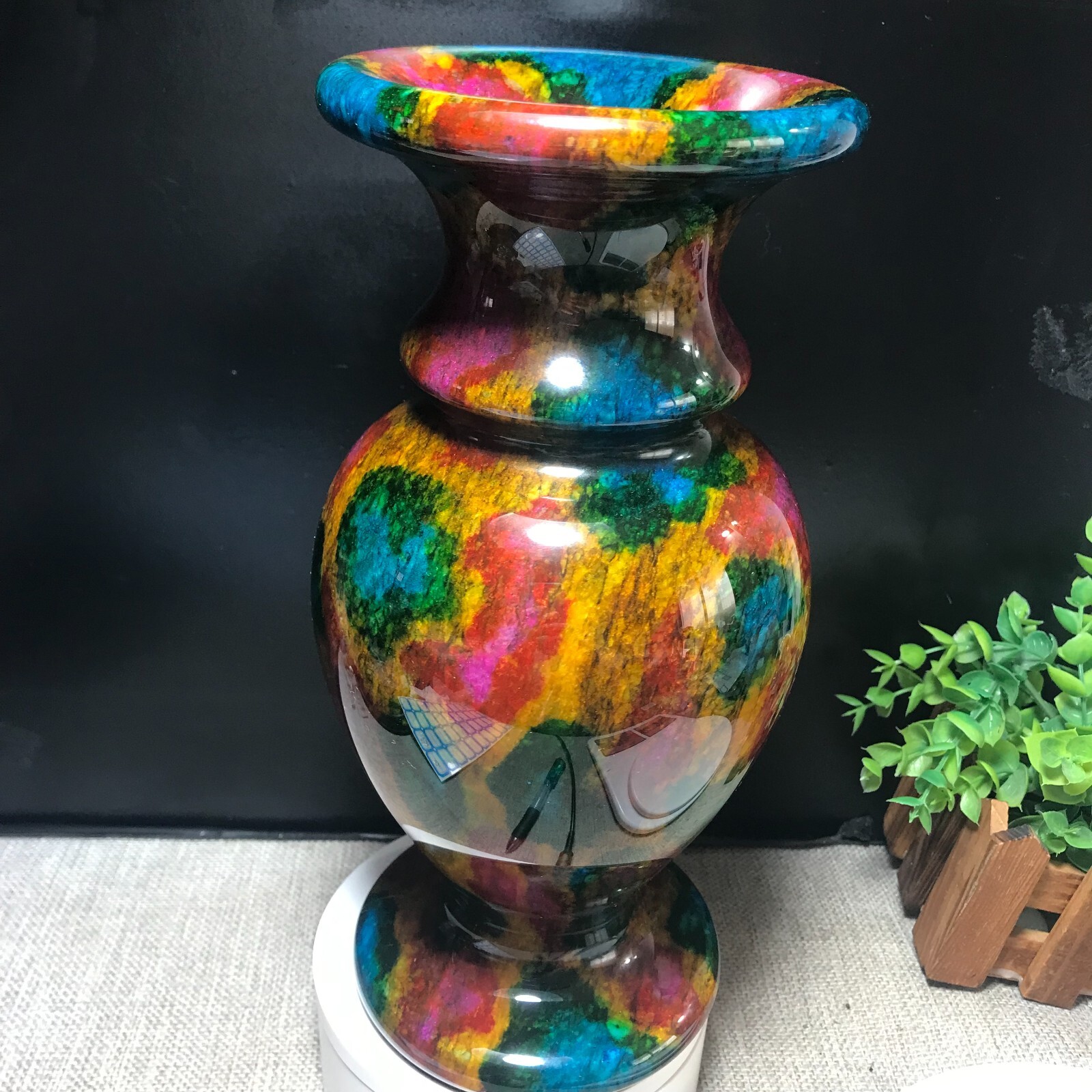1PCS 3.2kg “Seven Colors Jade” Crystal Quartz Vase Specimen Collection