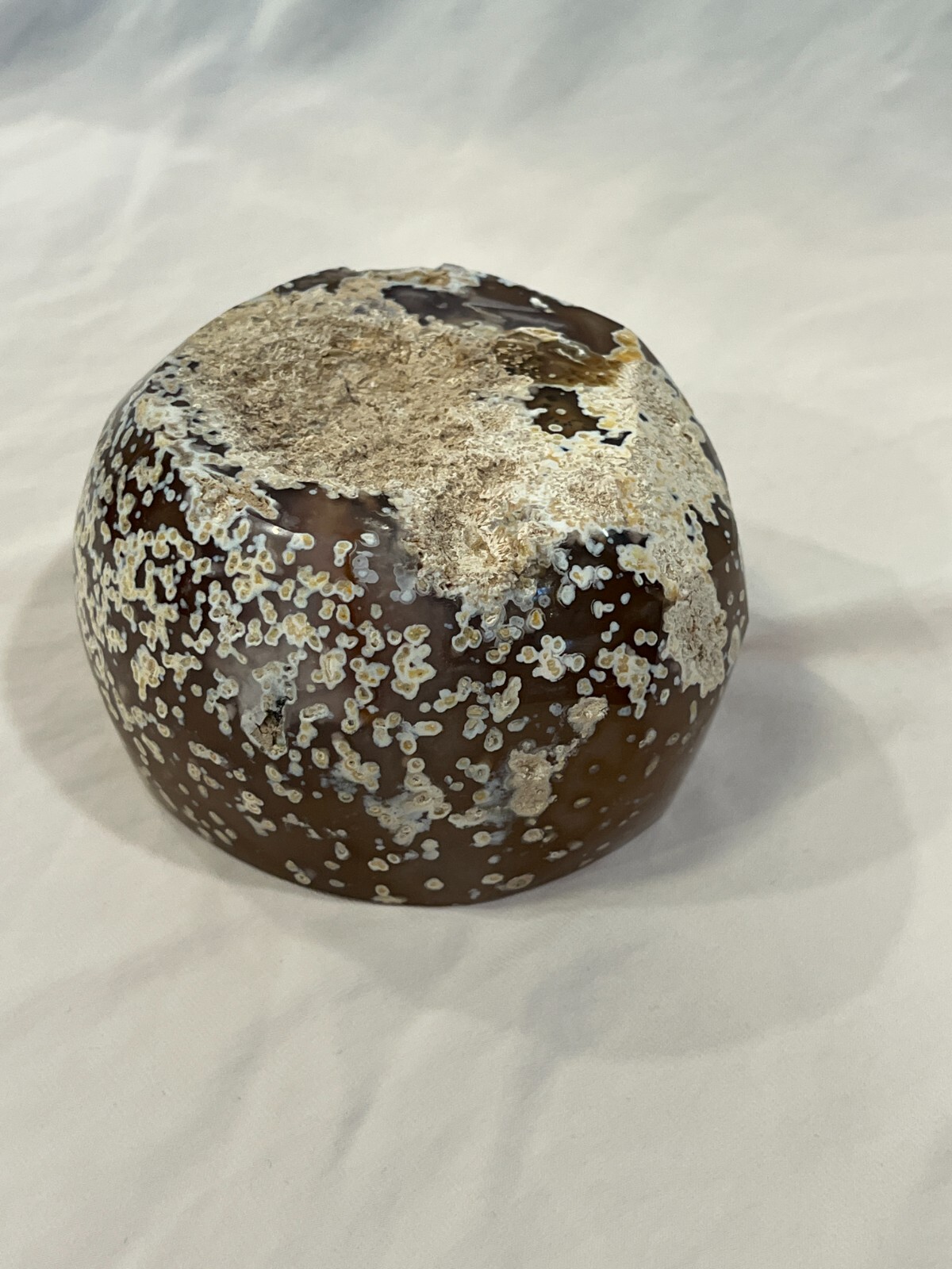 Brazilian agate geode, 4x4x4.5 in. 3.1 lbs, no stand ($200 or best offer)