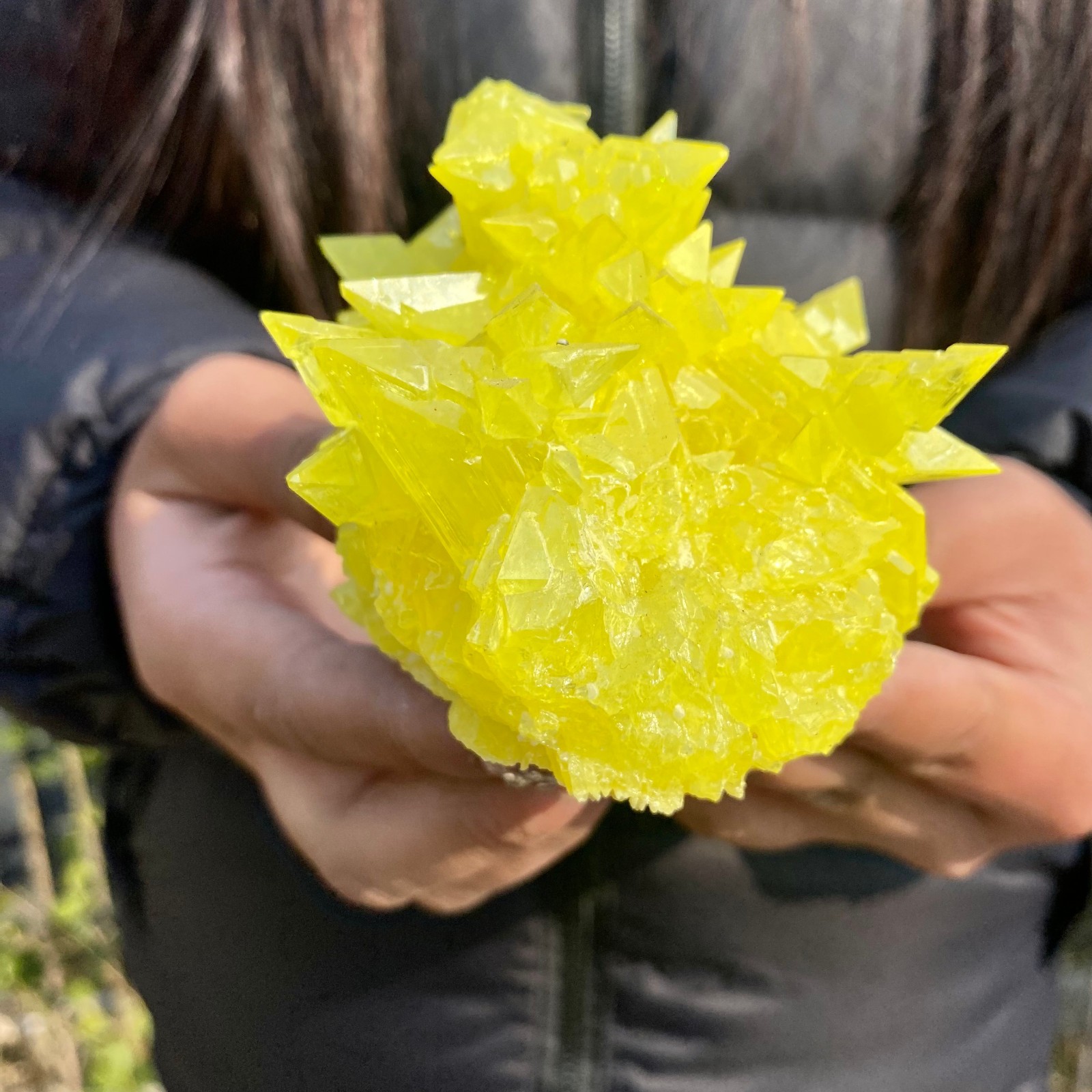 300G Rare Natural yellow sulfur crystal quartz crystal mineral specimen