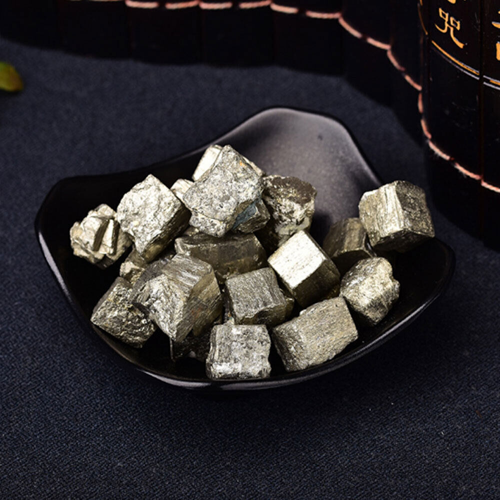 100g Beautiful Golden Iron Pyrite Cubic Crystal Gem Mineral Specimen 5-15mm
