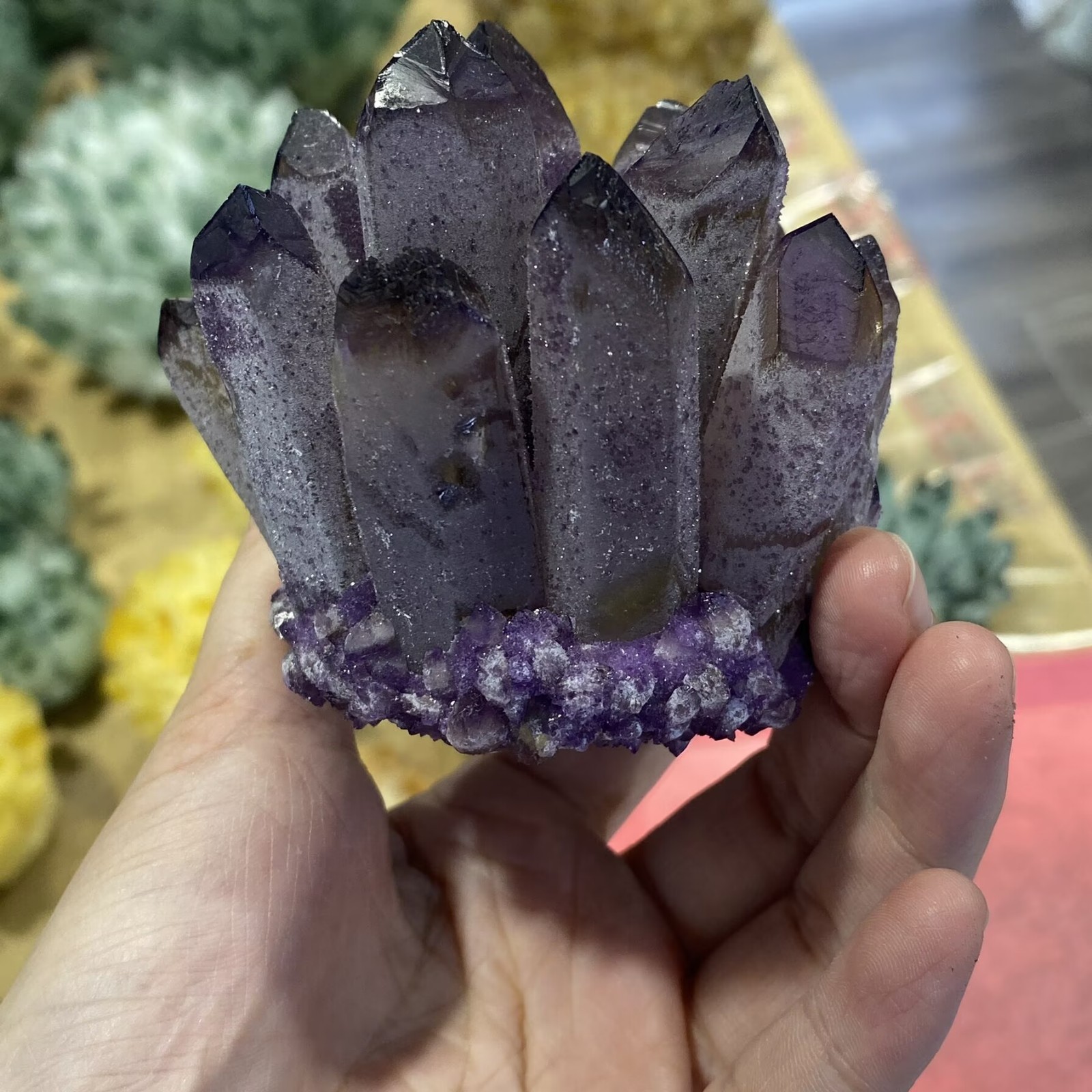 410g New purple Phantom Quartz Crystal Cluster Mineral Specimen Reiki Random