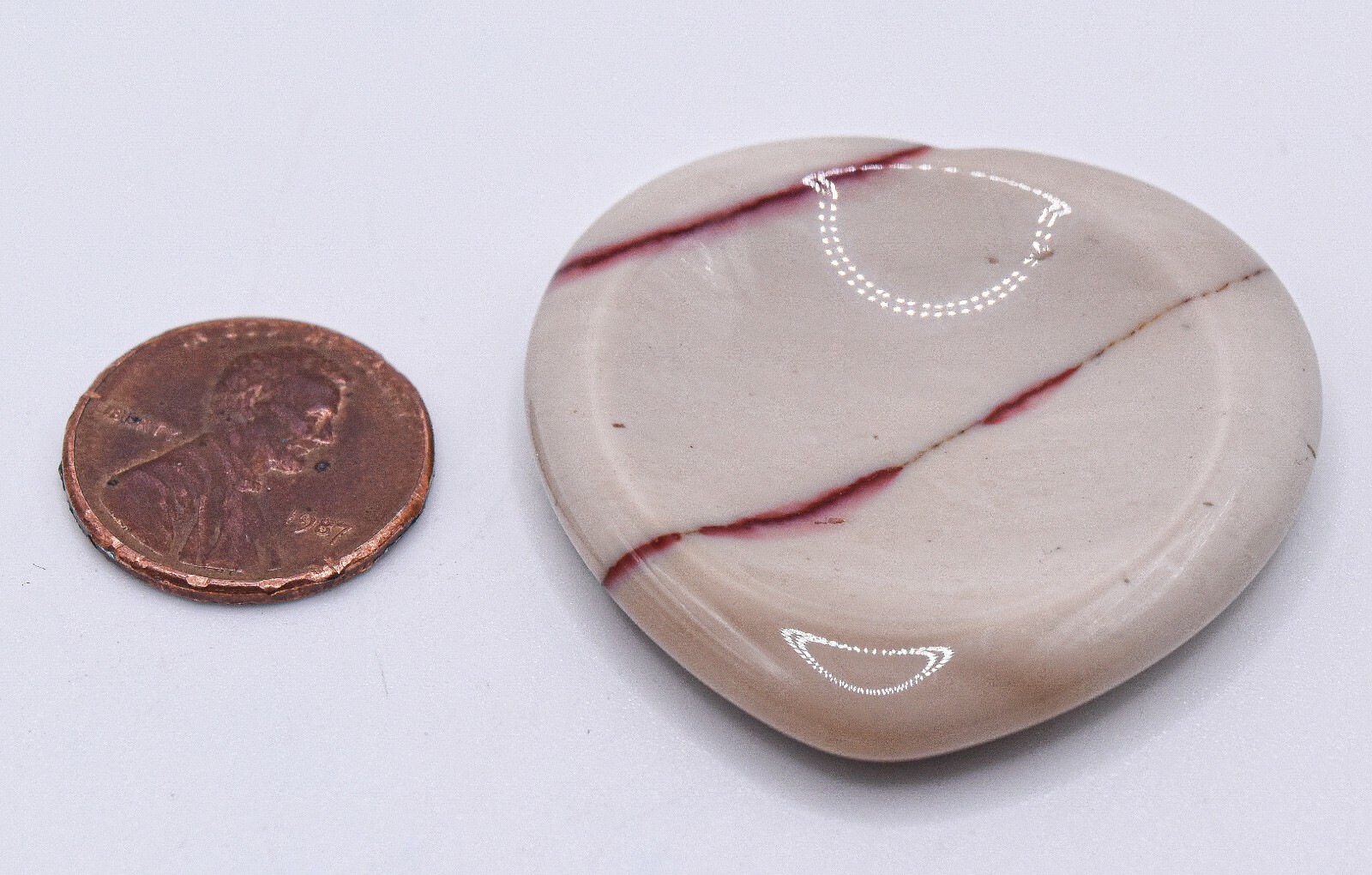 40mm Mookaite Jasper Heart Worry Stone / Mini Bowl Crystal Mineral Australia 1PC
