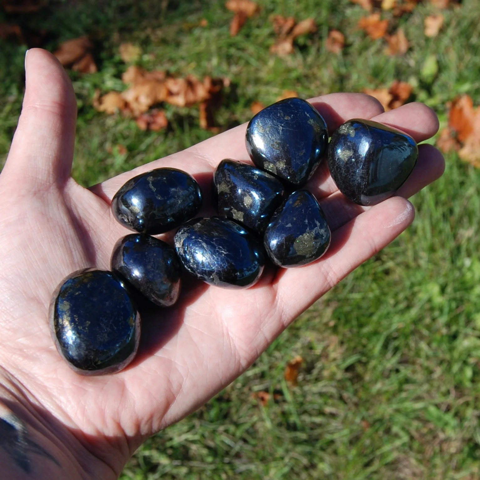 RARE Covellite Crystal Tumbled Stones, AAA Top Quality Blue Covelite, Peru