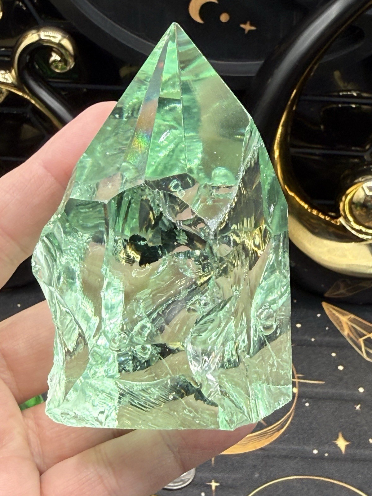 Awesome Slag Glass Top points From Mexico Stunning colors Free ship
