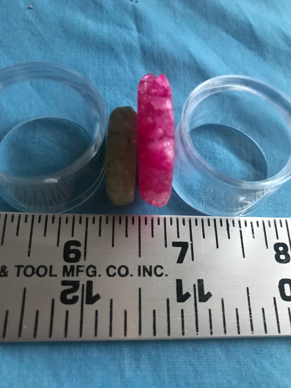 2 New 1 Pink & 1 Green Cut, Dyed & Polished Crystal Stone Stalactites