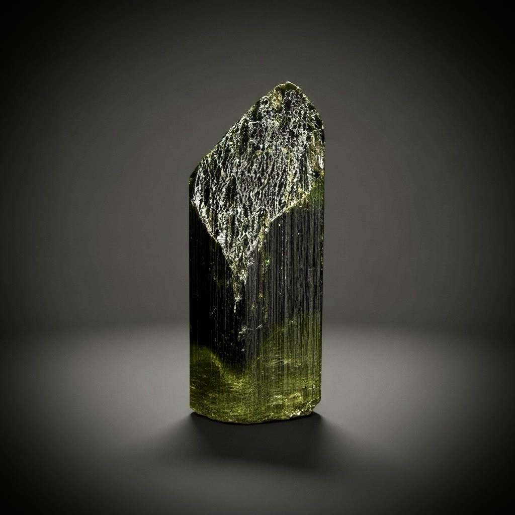 Naturally Faceted Green Tourmaline Gemstone Mineral Specimen | Pakistan