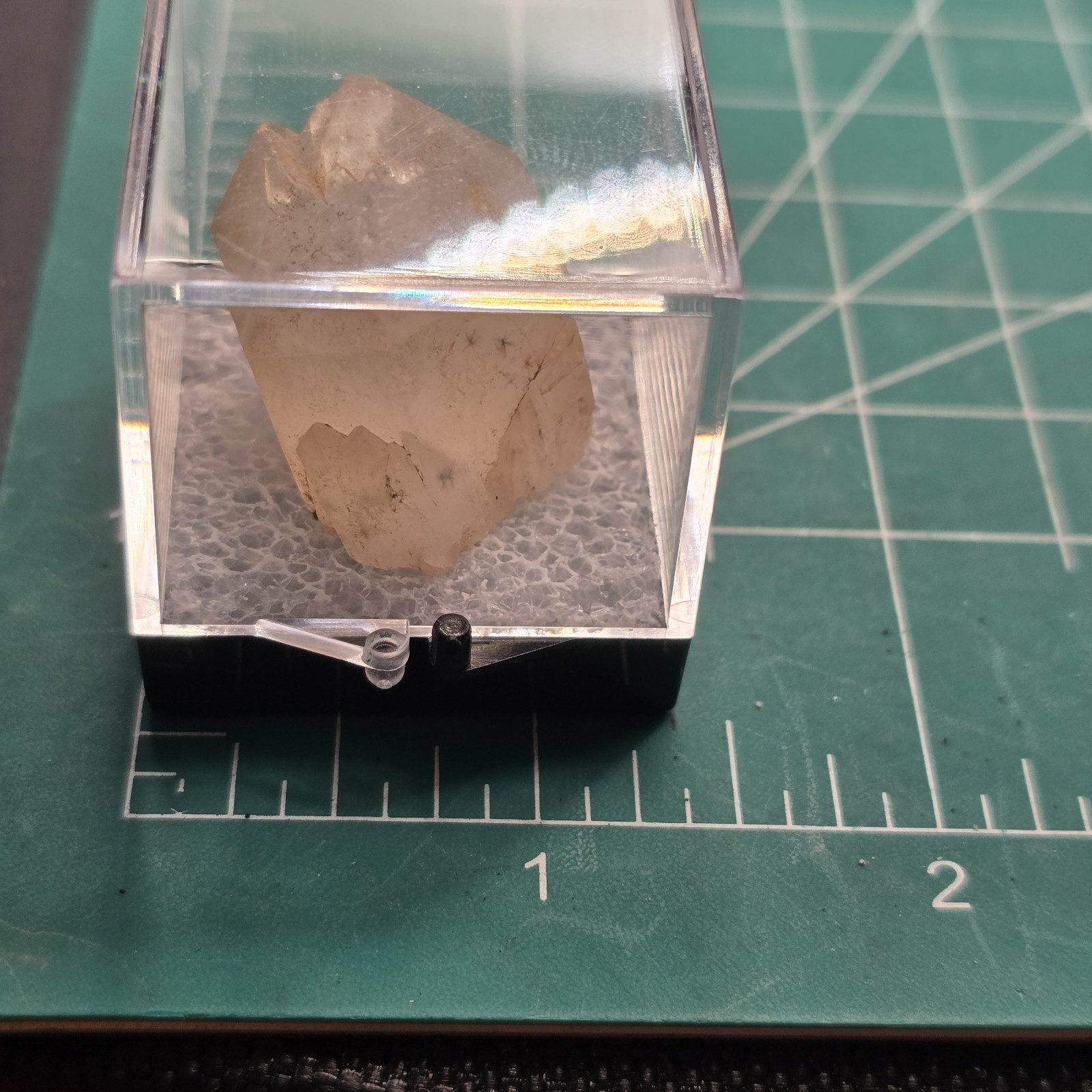 Hollandite Spider Quartz Point Crystal Madagascar Gemstone Specimen in Perky Box