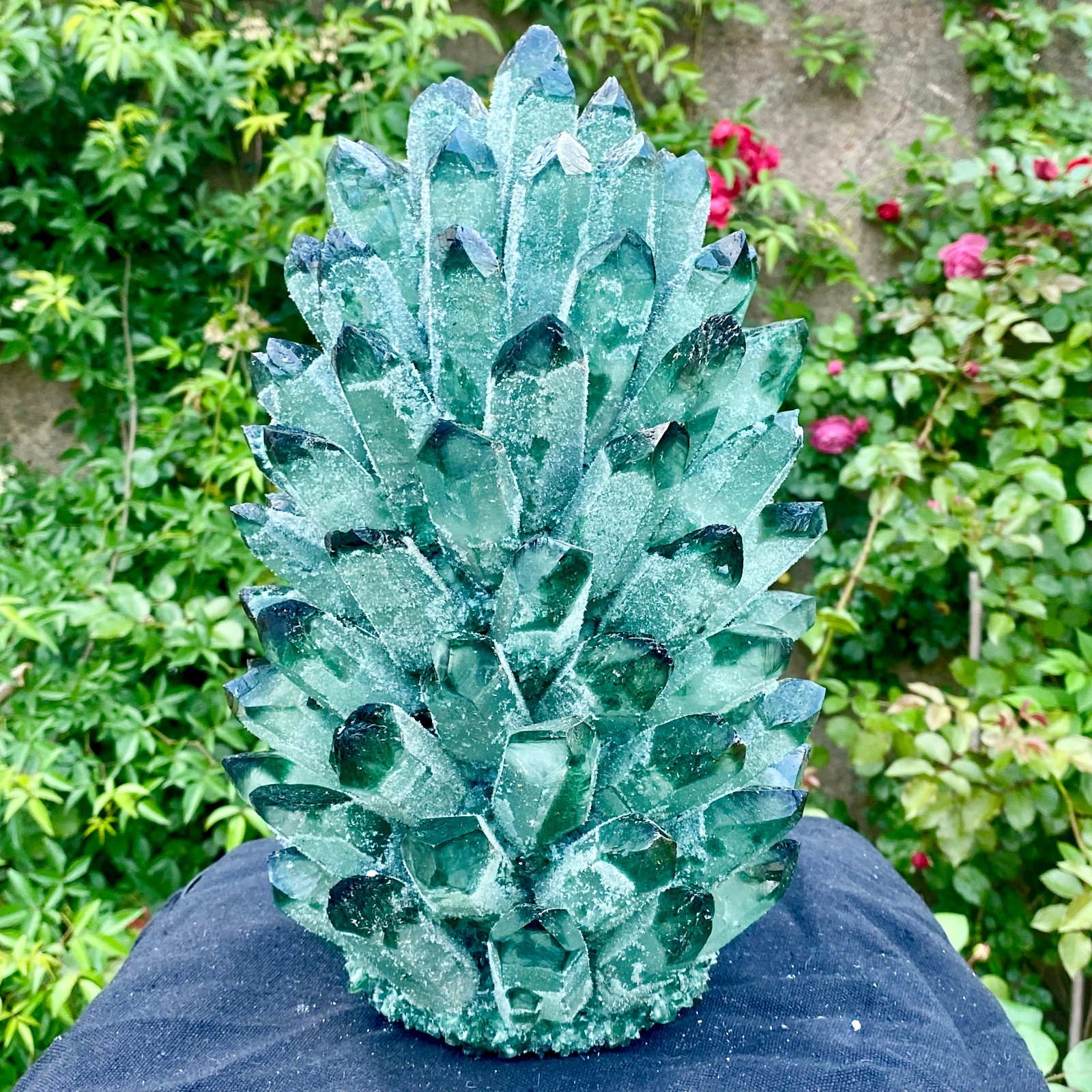 18LB New Find green Phantom Crystal Quartz Cluster Mineral Specimen Healing