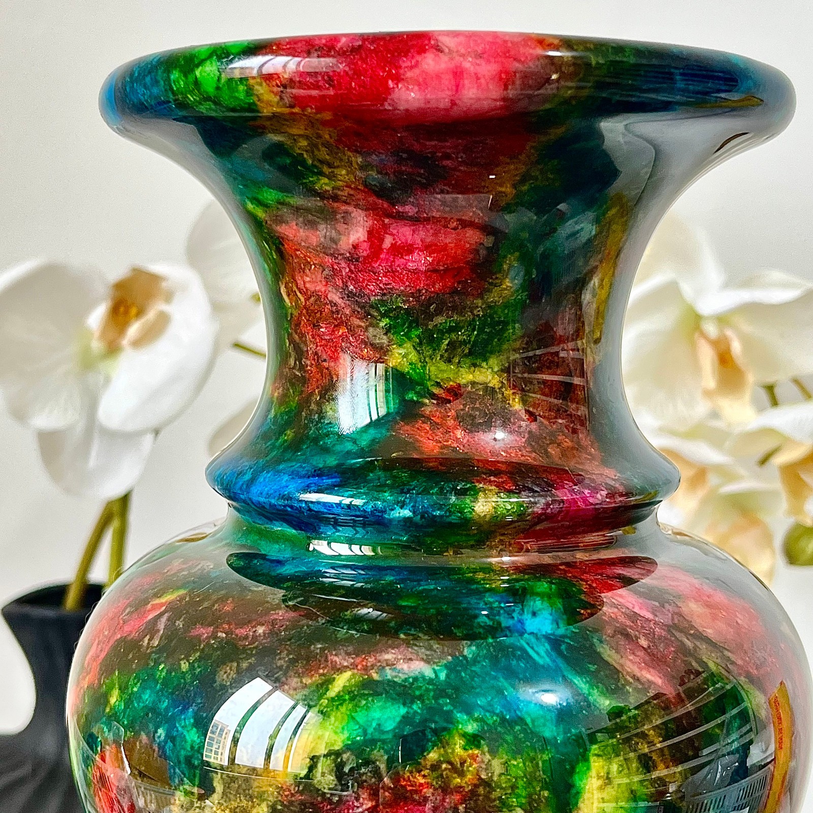 6.82LB Natural “Seven Colors Jade” vase specimen -Taiwan China