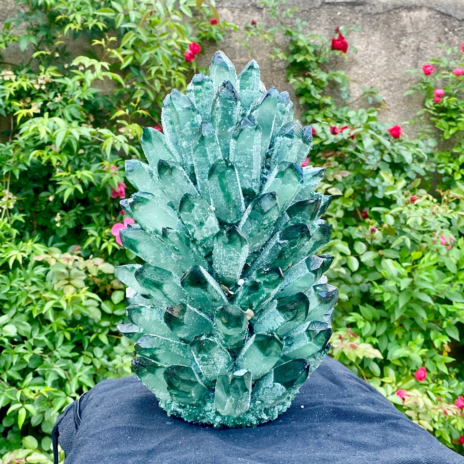 18LB New Find green Phantom Crystal Quartz Cluster Mineral Specimen Healing