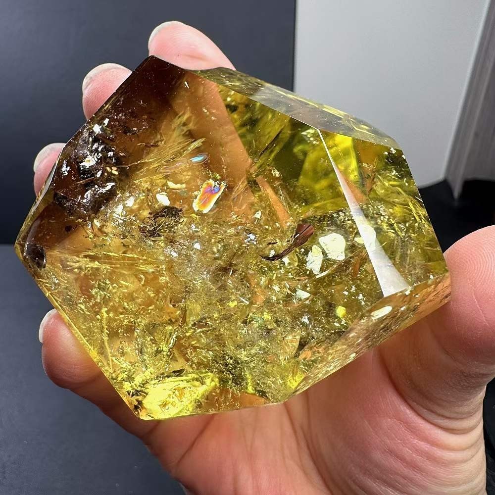 342g Natural Citrine Quartz Carved Freeform Crystal Reiki Healing Decor