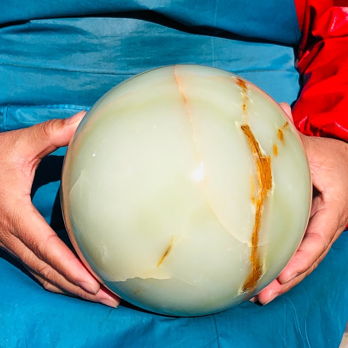 13.59LB Natural Afghan Jade Crystal Sphere Healing Gemstone Ball reiki healing