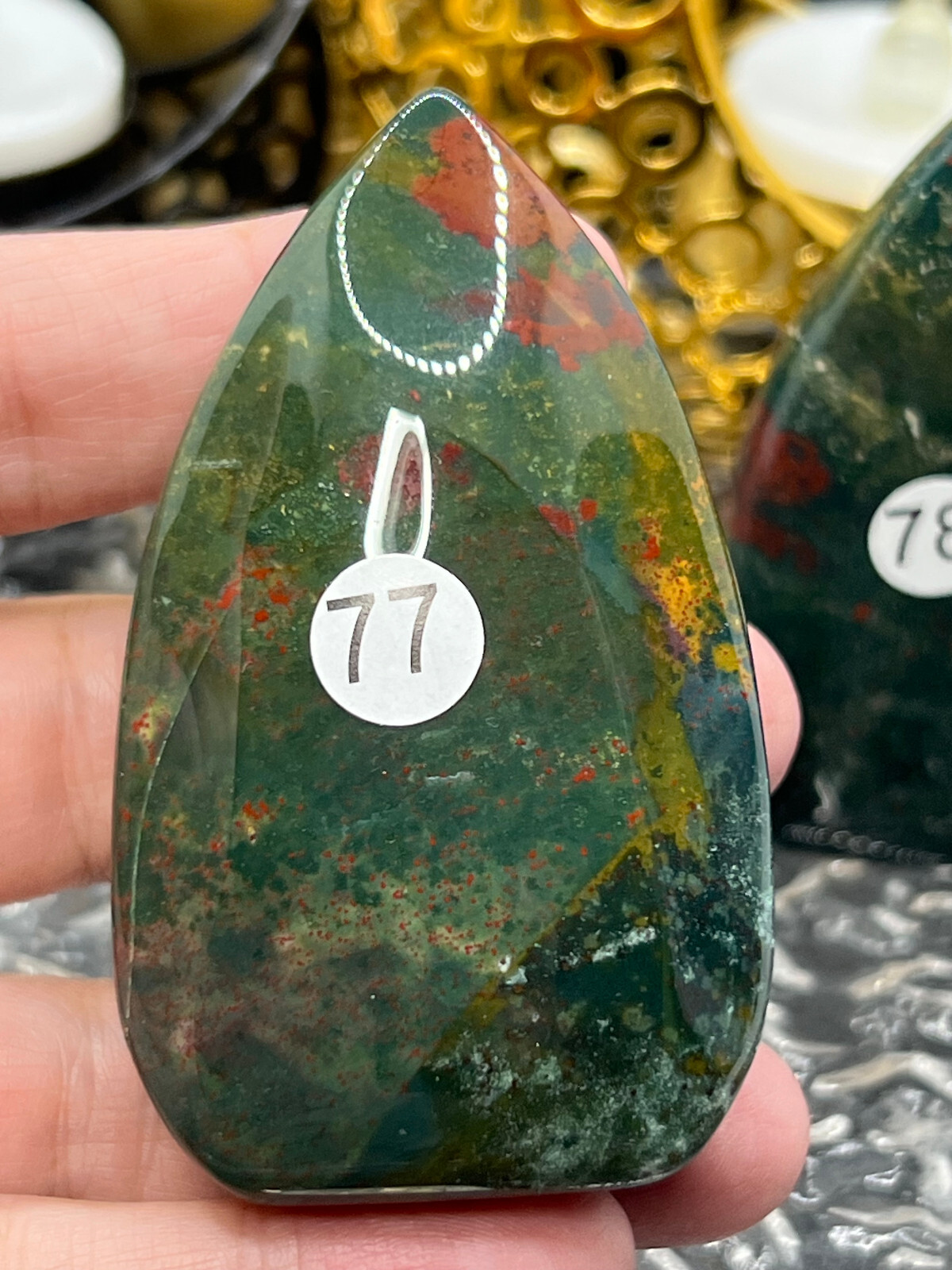 Natural Colorful Ocean Jasper freeform Flame Tear HQ High Polish L@@K Free ship