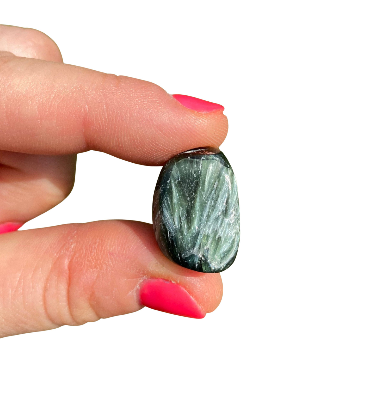 Seraphinite Tumbled Stone – Polished Natural Seraphinite Crystal from Siberia