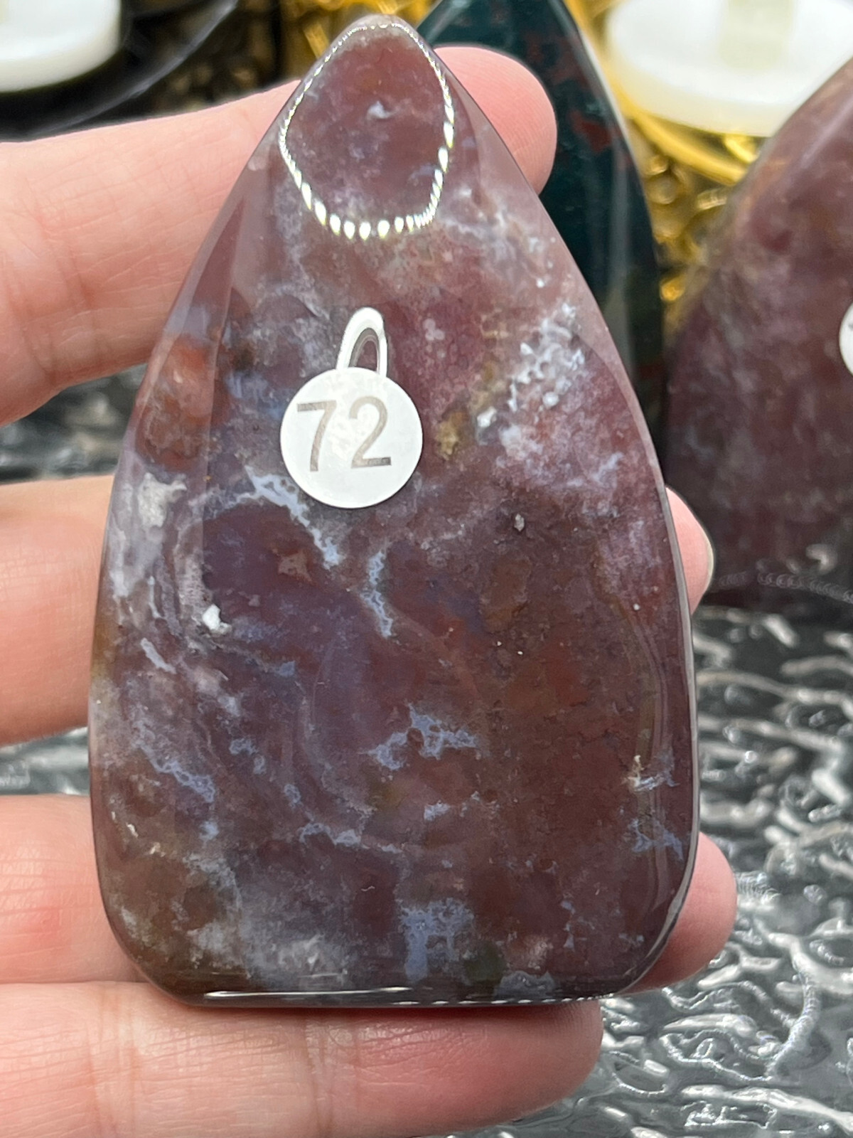 Natural Colorful Ocean Jasper freeform Flame Tear HQ High Polish L@@K Free ship