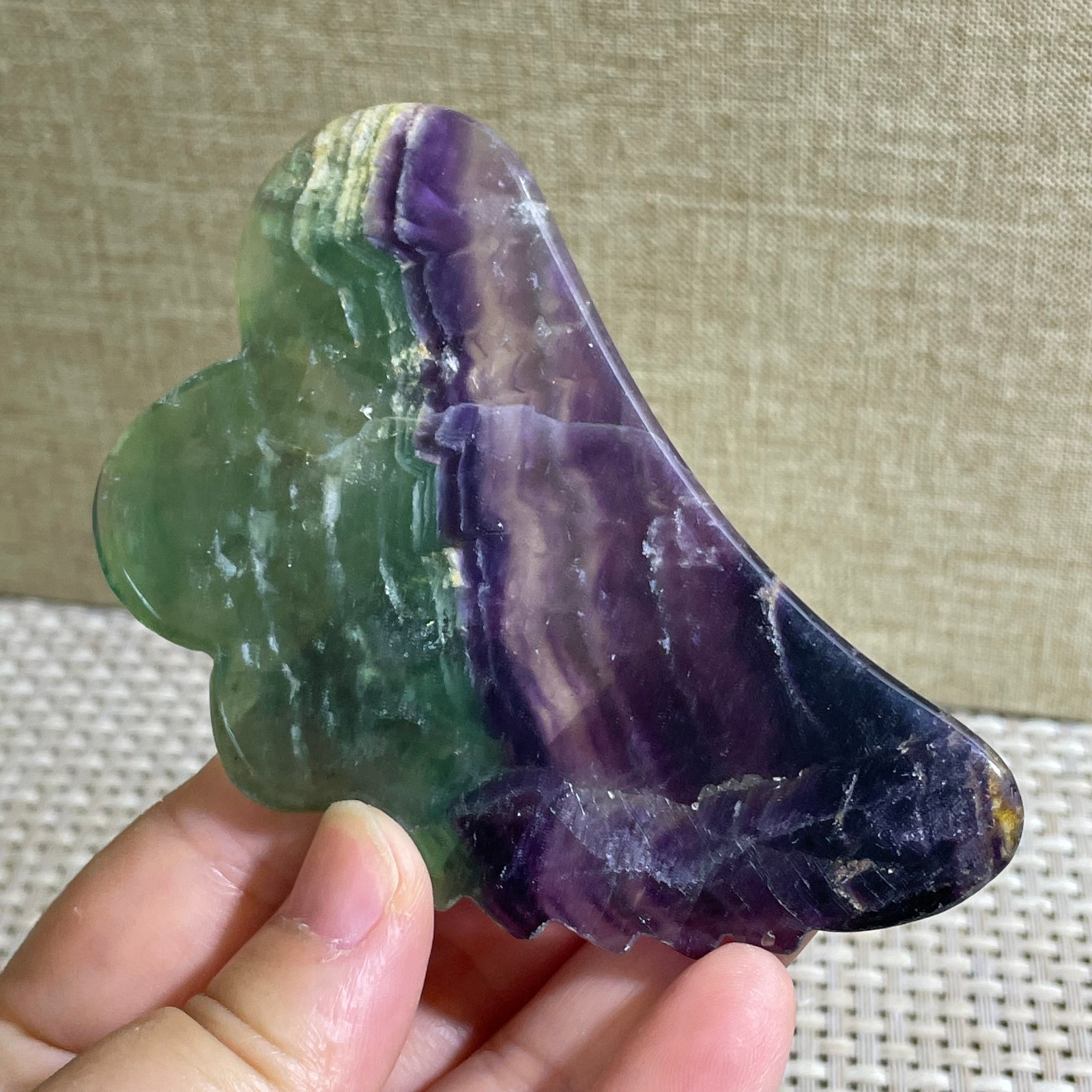 74g Natural beautiful Rainbow Fluorite Crystal Rough slices stone specimens