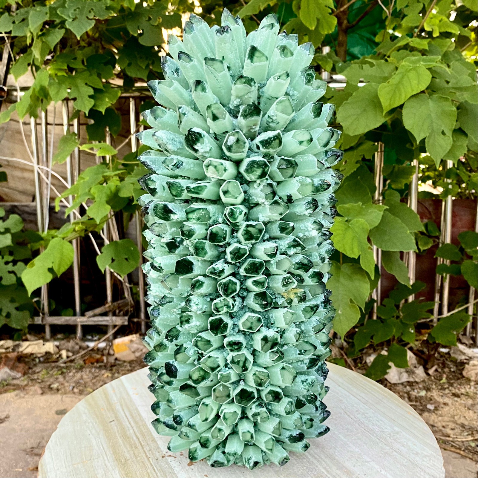 32.18LB New Find green Phantom Quartz Crystal Cluster Mineral Specimen Healing